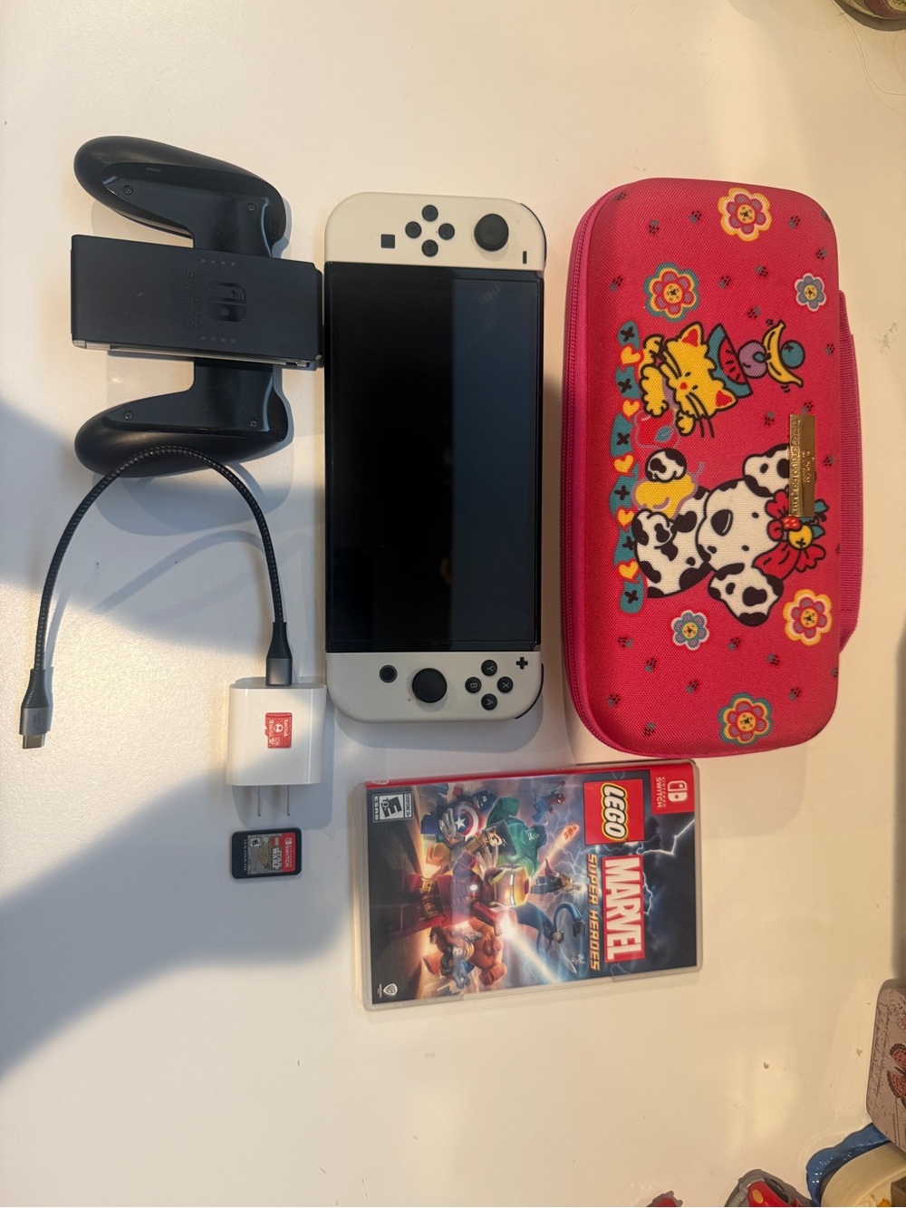 Nintendo Switch OLED White Console Bundle with Sanrio Carry Case